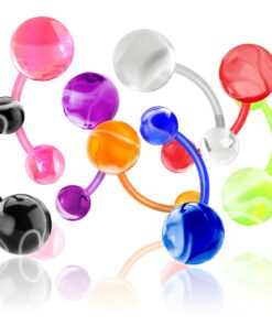 Bauchnabelpiercing Acryl – Flexibel mit Marmor-Design | Verschiedene Farben