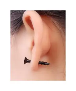 Kreuzschraube Ohrstecker Edelstahl beschichtet – Bild 2