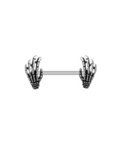Brustwarzenpiercing Skeletthände Edelstahl
