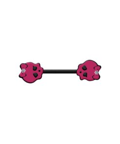Brustwarzenpiercing Totenkopf mit rotem Mascherl