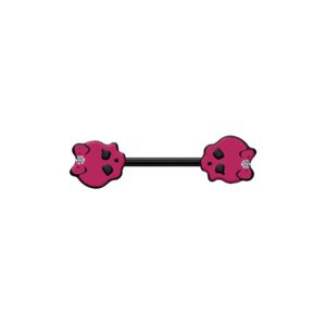 Brustwarzenpiercing Totenkopf mit rotem Mascherl