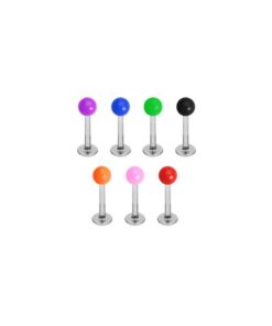 Lippenpiercing Labret Acryl Kugel 3 mm Stab 8 mm 316L
