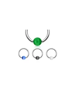 Klemmring mit farbiger Kugel – Edelstahl Ball Closure Ring (BCR)