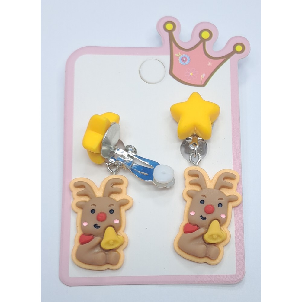 Süße Weihnachts-Ohrclips für Kinder – Kunststoffharz, Leicht & Schmerzfrei – Bild 2