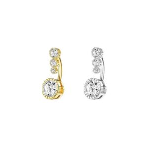 Bauchnabelpiercing Eleganz Trio – Gold oder Silber mit Kristallen