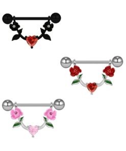 Brustwarzenpiercing Herz & Blume – Romantisches Design in 3 edlen Varianten