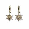 Vintage Schneeflocken Ohrringe Gold – Zirkonia Kristalle in Rosa & Klar | Elegante Ohrhänger