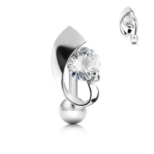 Alternative view of Bauchnabelpiercing Reverse mit Kubischem Zirkonia in der Mitte