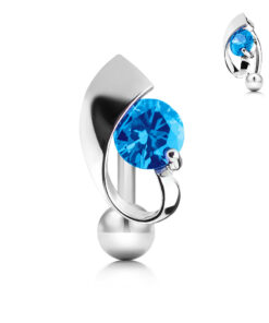 Bauchnabelpiercing Reverse mit Kubischem Zirkonia in der Mitte – Bild 3