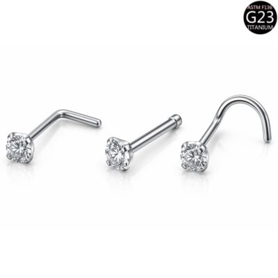 Titan Nasenpiercing Set – 3 Modelle (Gerade, Spirale und L-Stab) – hypoallergen & elegant