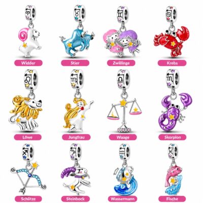 Cartoon Sternzeichen Anhänger – Farbenfroher Charm für Armband & Kette